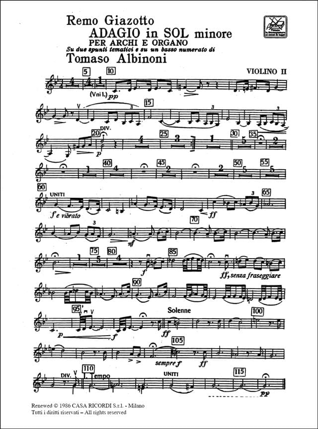 Paroles De Remo Giazotto Adagio En Sol Mineur